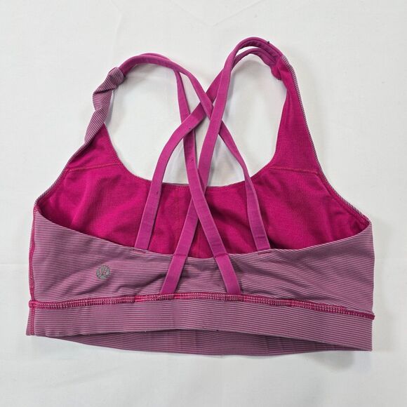 Lululemon Women's Pink Strappy Cut Out Back Sport bra Size 4 - Picture 2 of 7